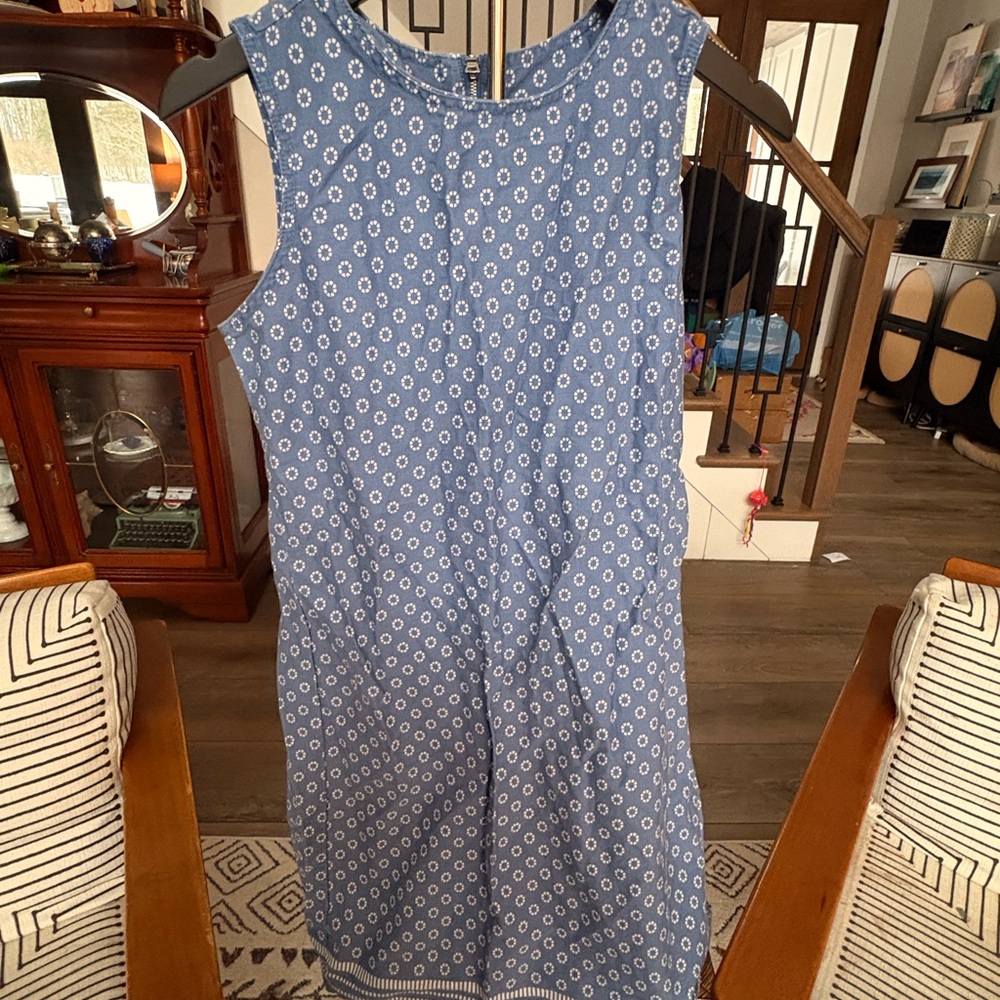 Blue Floral Denim Dress
